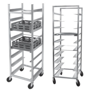 An image of glass racks and oval tray racks available from Channel Manufacturing.
