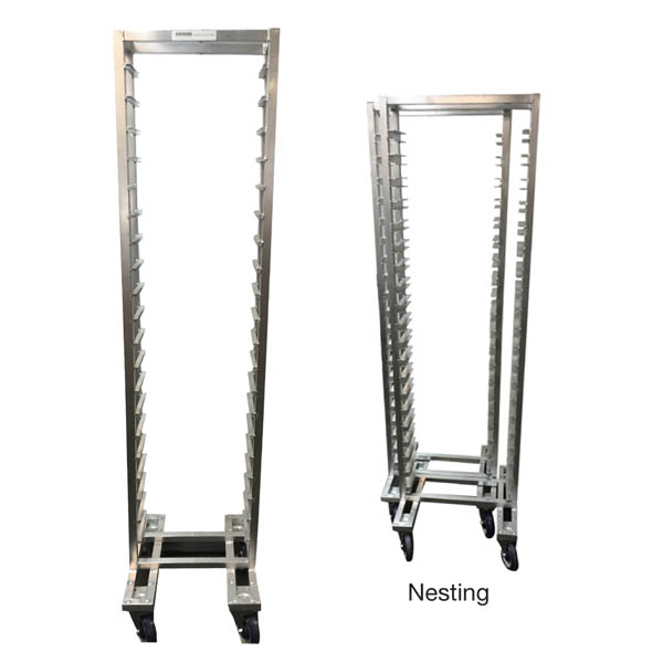 An image of mobile nesting lo-profile racks available from Channel Manufacturing