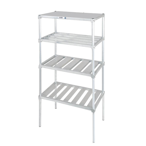 An image of adjustable shelving solutions available from Channel Manufacturing Foodservice Equipment.