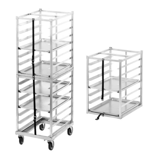 An image of transport and stacking bun pan racks for easily breakdown in foodservice applications from Channel Manufacturing.