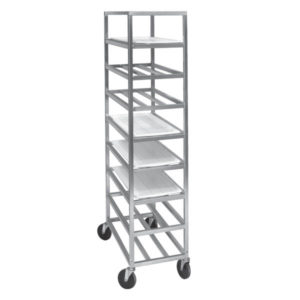 An image of universal platter racks from Channel Manufacturing for foodservice applications.
