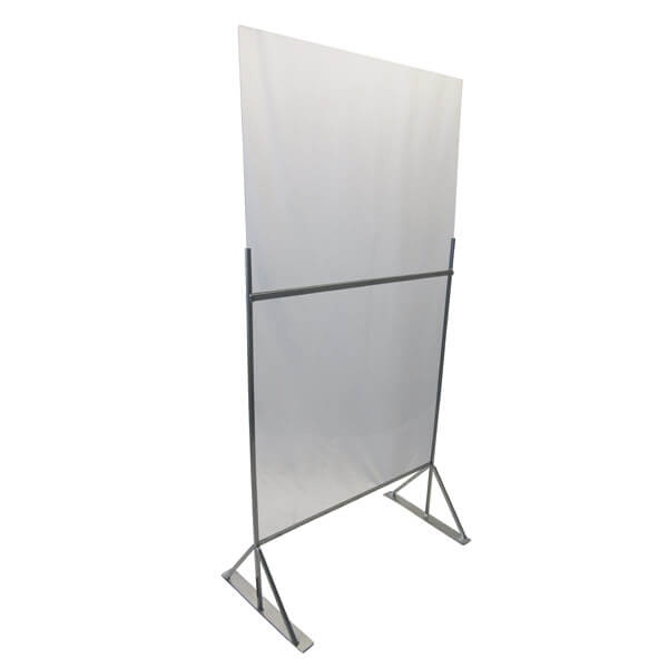 An image of the Channel Manufacturing Social Distancing Dividers Floor Stand. Perfect for use in crowded areas where person to person interaction is necessary.
