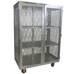 An image of the Channel Manufacturing Security Cage for mobile transport of valuable or dangerous products.